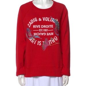 Zadig & Voltaire Red Graphic Pullover
